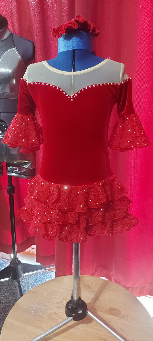 Red Ruffled Figure Skating Dress