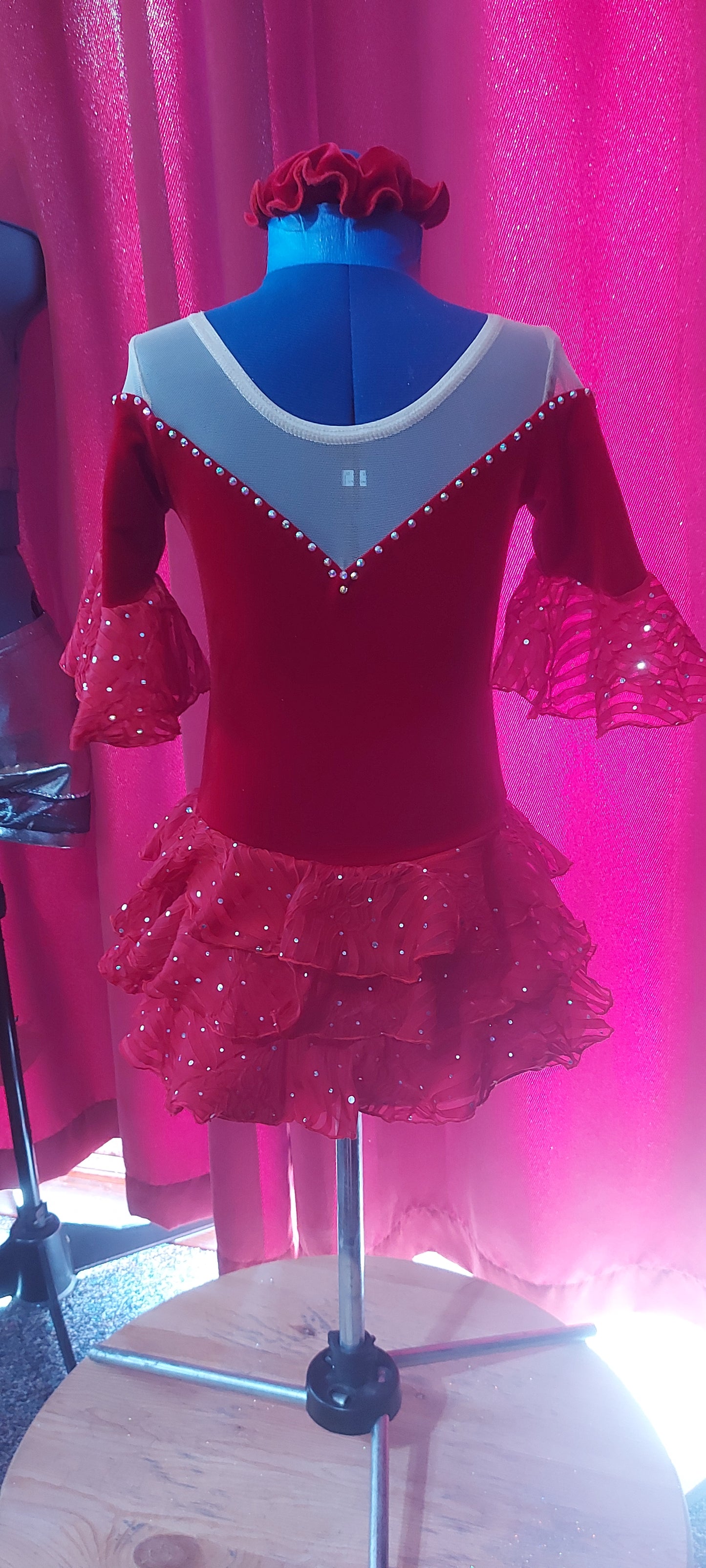 Red Ruffled Figure Skating Dress