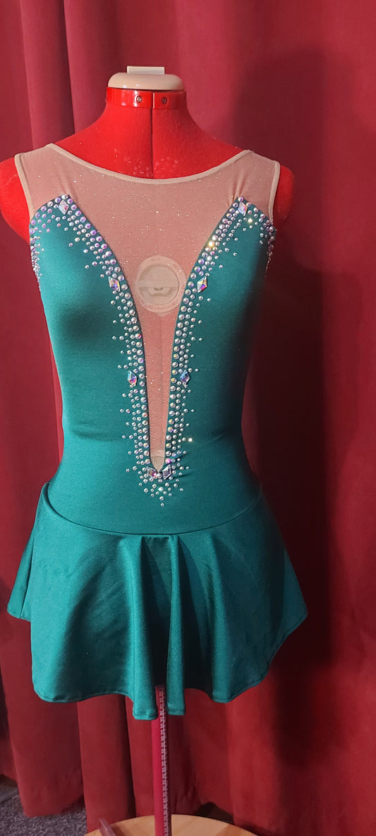 Gorgeous Emerald Green Figure Skating Dress