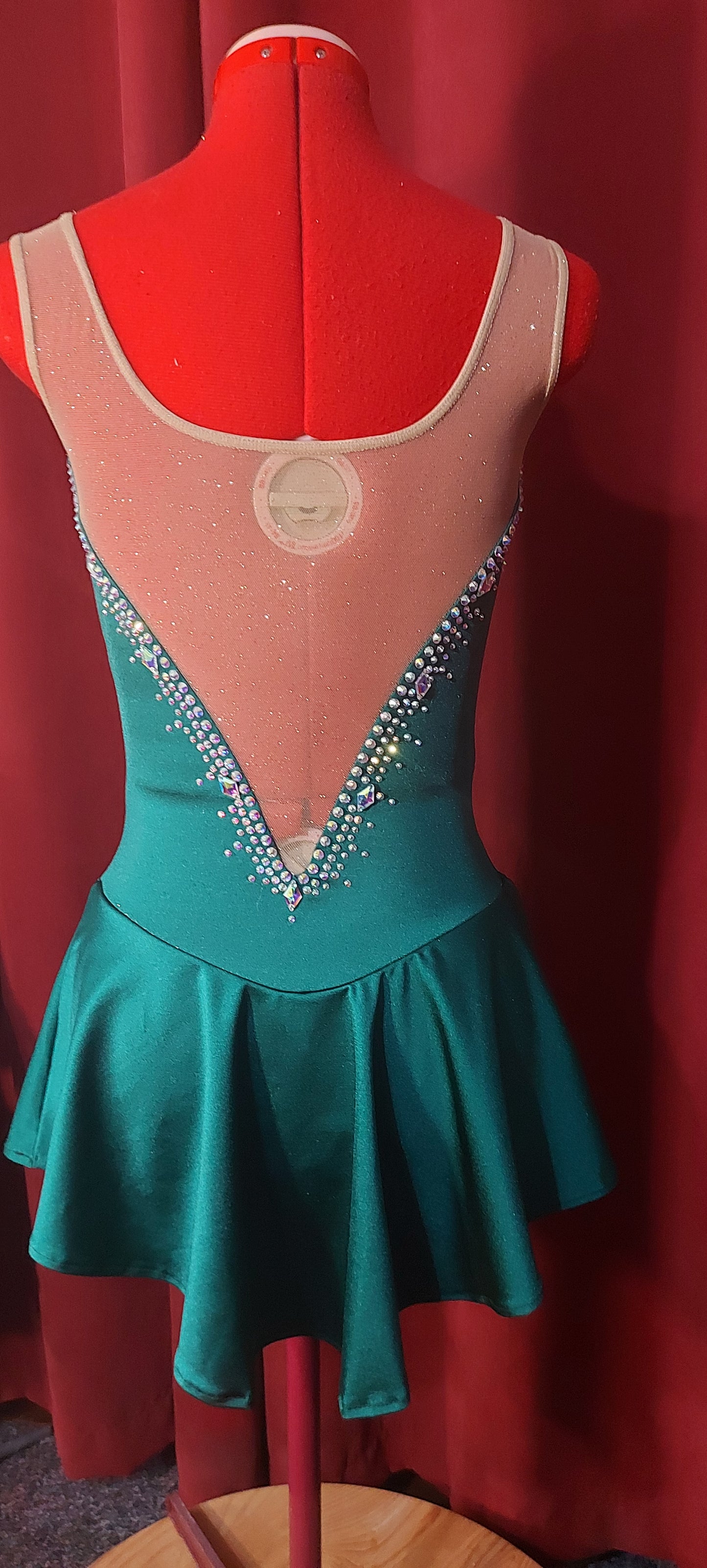 Gorgeous Emerald Green Figure Skating Dress