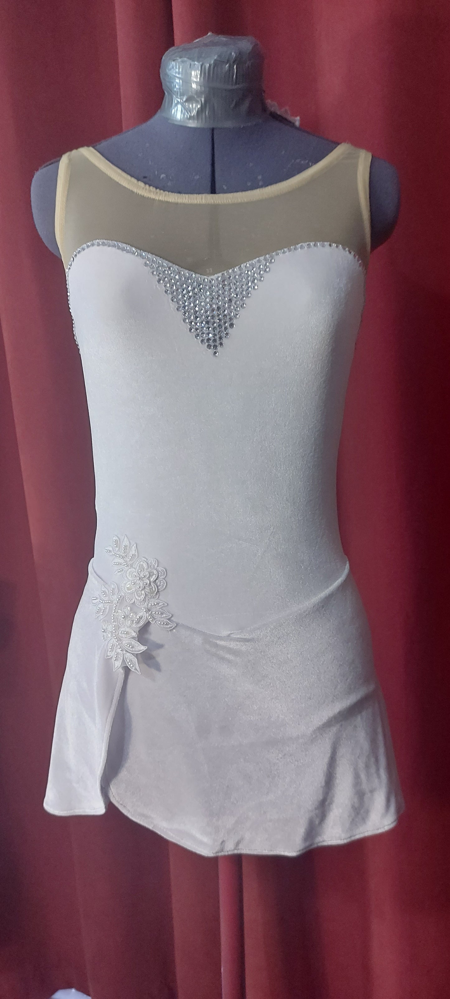 White Velvet Figure Skating Dress