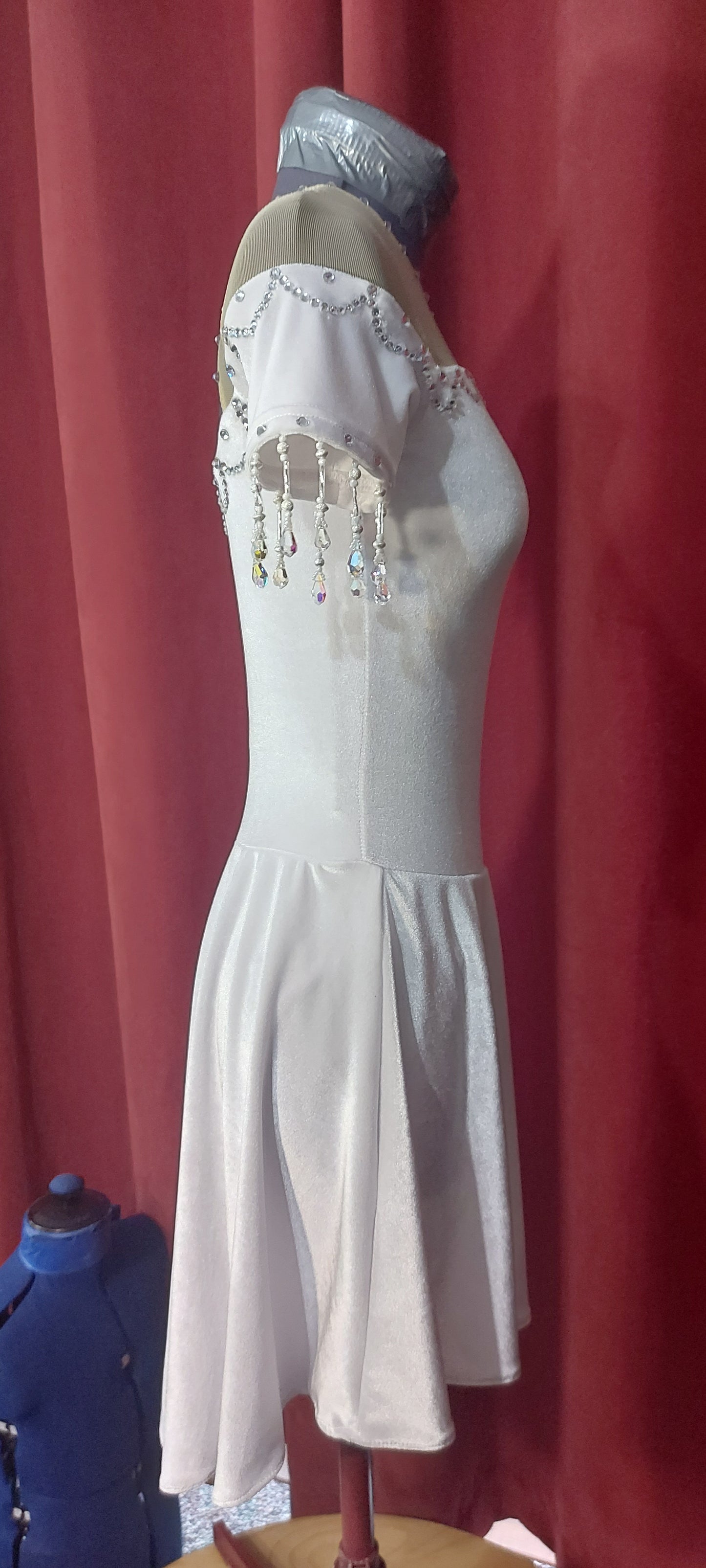 Stunning white velvet Ice Dance Dress