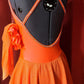 Neon Orange figure skating dress