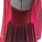 Burgundy Velvet Figure Skating Dress