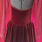 Burgundy Velvet Figure Skating Dress