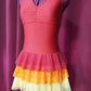 Fire-themed Halter Figure Skating Dress