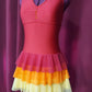 Fire-themed Halter Figure Skating Dress