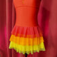 Fire-themed Halter Figure Skating Dress