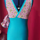 Pink Butterfly with blue accent and trim