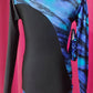 Long sleeve blue printed gymnastics suit