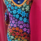 Neon Metallic floral Gymnastics suit