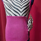 Zebra and metallic pink gymnastics suit