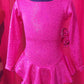 fuchsia foil figure skating  dress