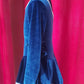 Royal blue and white velvet figure skating dress