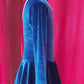 Royal blue and white velvet figure skating dress