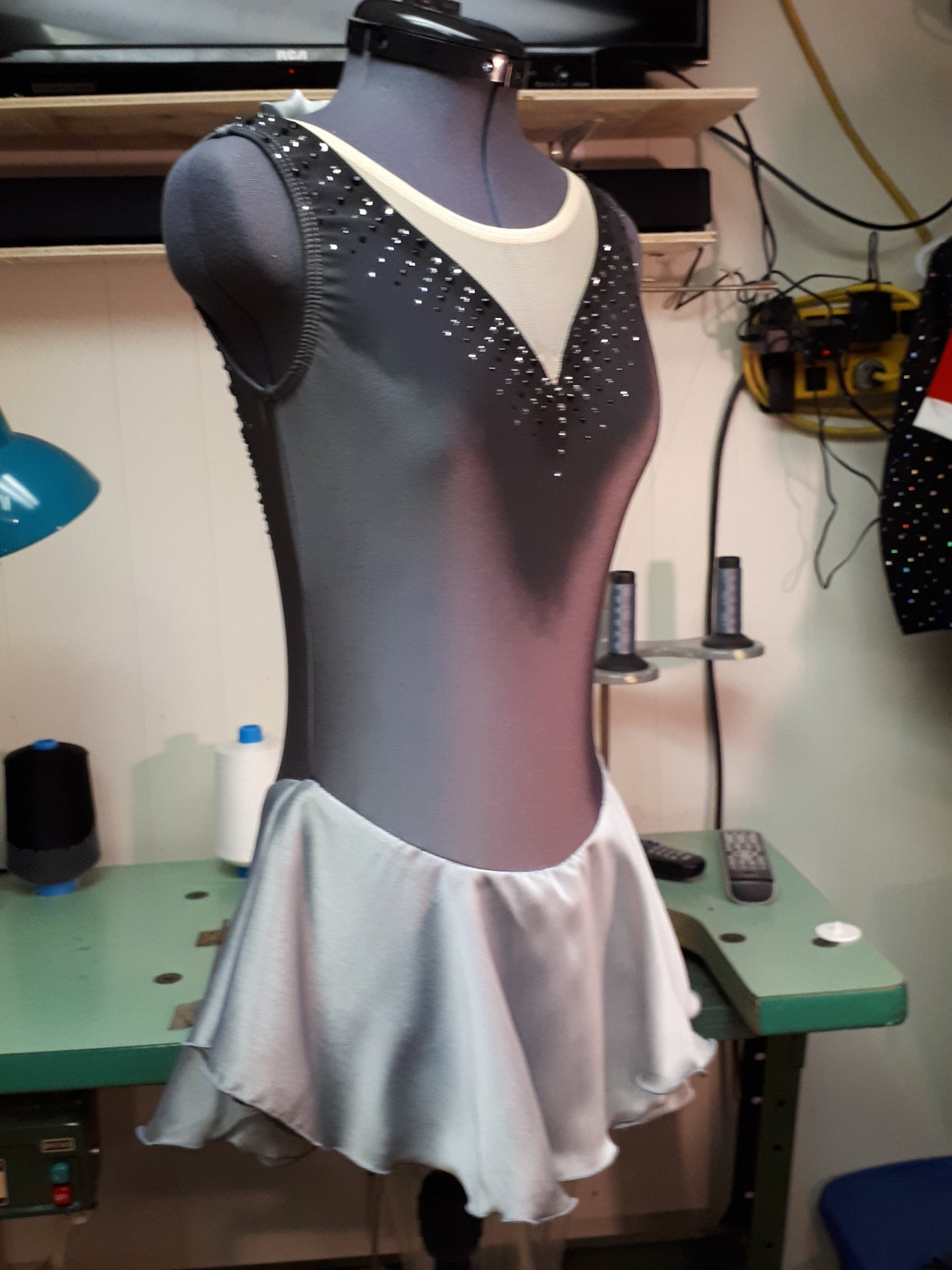 Grey Figure Skating Dress