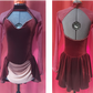 Burgundy Velvet Figure Skating Dress