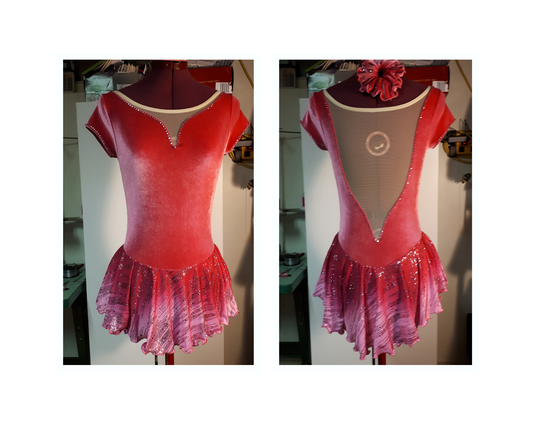 Pink velvet competition dress